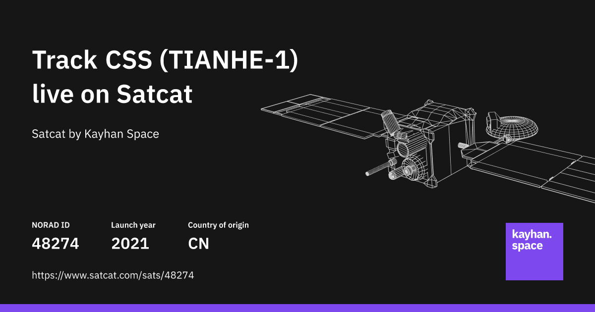 Track The Chinese Space Station (NORAD ID: 48274) live with Satcat